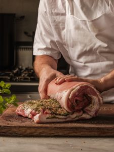 Da Costa porchetta being rolled