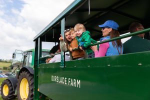 Children on trailer tractor ride